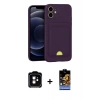 MARSİLYAN™- iPhone 11 Kılıf Vadi Çizgi Prime - Siyah Buffer Hayalet Cam Ekran Koruyucu + PVD Metal Kamera Lens - TU