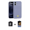 MARSİLYAN™- iPhone 11 Kılıf Vadi Çizgi Prime - Siyah Buffer Hayalet Cam Ekran Koruyucu + PVD Metal Kamera Lens - YL