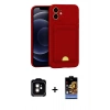MARSİLYAN™- iPhone 11 Kılıf Vadi Çizgi Prime - Siyah Buffer Hayalet Cam Ekran Koruyucu + PVD Metal Kamera Lens - TU