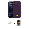 MARSİLYAN™- iPhone 11 Kılıf Vadi Çizgi Prime - Siyah Buffer Hayalet Cam Ekran Koruyucu + Renkli Kamera Lens Koruma Cam - TU