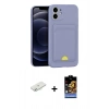 MARSİLYAN™- iPhone 11 Kılıf Vadi Çizgi Prime - Siyah Buffer Hayalet Cam Ekran Koruyucu + Sarı Renkli Kamera Lens Koruma Cam