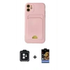 MARSİLYAN™- iPhone 11 Kılıf Vadi Çizgi Prime - Siyah Buffer Hayalet Cam Ekran Koruyucu + PVD Metal Kamera Lens - SH