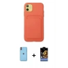 MARSİLYAN™- iPhone 11 Kılıf Vadi Çizgi Prime - Siyah Buffer Hayalet Cam Ekran Koruyucu + Neon Fosforlu Kamera Lens - TU