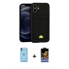 MARSİLYAN™- iPhone 11 Kılıf Vadi Çizgi Prime - Siyah Buffer Hayalet Cam Ekran Koruyucu + Neon Fosforlu Kamera Lens - TU
