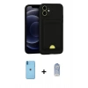 MARSİLYAN™- iPhone 11 Kılıf Vadi Çizgi Prime - Siyah Joko Magic 5D Cam + Neon Fosforlu Kamera Lens - MI