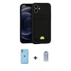 MARSİLYAN™- iPhone 11 Kılıf Vadi Çizgi Prime - Siyah Joko Magic 5D Cam + Neon Fosforlu Kamera Lens - YL