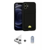 MARSİLYAN™- iPhone 11 Kılıf Vadi Çizgi Prime - Siyah Joko Magic 5D Cam + Raze Metal Kamera Lens - GS