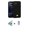MARSİLYAN™- iPhone 11 Kılıf Vadi Çizgi Prime - Siyah Joko Magic 5D Cam + Raze Metal Kamera Lens - MI