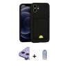 MARSİLYAN™- iPhone 11 Kılıf Vadi Çizgi Prime - Siyah Joko Magic 5D Cam + Raze Metal Kamera Lens - MR