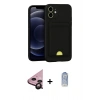 MARSİLYAN™- iPhone 11 Kılıf Vadi Çizgi Prime - Siyah Joko Magic 5D Cam + Raze Metal Kamera Lens - SH
