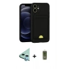 MARSİLYAN™- iPhone 11 Kılıf Vadi Çizgi Prime - Siyah Joko Magic 5D Hayalet Cam + Raze Metal Kamera Lens - MI