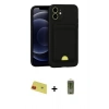 MARSİLYAN™- iPhone 11 Kılıf Vadi Çizgi Prime - Siyah Joko Magic 5D Hayalet Cam + Rainbow Kamera Lens Koruma Cam - KI