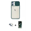 MARSİLYAN™- iPhone 11 Kılıf Vadi Çizgi - Şeffaf 360 Full Body Arka Koruyucu + Pers Alüminyum Kamera Lens - LT