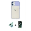 MARSİLYAN™- iPhone 11 Kılıf Vadi Çizgi - Şeffaf 360 Full Body Arka Koruyucu + Raze Metal Kamera Lens - MI