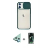 MARSİLYAN™- iPhone 11 Kılıf Vadi Çizgi - Şeffaf 360 Full Body Arka Koruyucu + Raze Metal Kamera Lens - MI