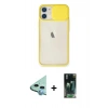 MARSİLYAN™- iPhone 11 Kılıf Vadi Çizgi - Şeffaf 360 Full Body Arka Koruyucu + Raze Metal Kamera Lens - MI