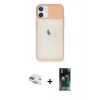 MARSİLYAN™- iPhone 11 Kılıf Vadi Çizgi - Şeffaf 360 Full Body Arka Koruyucu + Pers Alüminyum Kamera Lens - GD