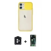 MARSİLYAN™- iPhone 11 Kılıf Vadi Çizgi - Şeffaf 360 Full Body Arka Koruyucu + PVD Metal Kamera Lens - SH