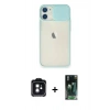 MARSİLYAN™- iPhone 11 Kılıf Vadi Çizgi - Şeffaf 360 Full Body Arka Koruyucu + PVD Metal Kamera Lens - SH