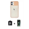 MARSİLYAN™- iPhone 11 Kılıf Vadi Çizgi - Şeffaf 360 Full Body Arka Koruyucu + PVD Metal Kamera Lens - YL
