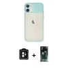 MARSİLYAN™- iPhone 11 Kılıf Vadi Çizgi - Şeffaf 360 Full Body Arka Koruyucu + PVD Metal Kamera Lens - YL