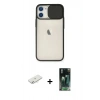 MARSİLYAN™- iPhone 11 Kılıf Vadi Çizgi - Şeffaf 360 Full Body Arka Koruyucu + Renkli Kamera Lens Koruma Cam - SI