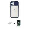MARSİLYAN™- iPhone 11 Kılıf Vadi Çizgi - Şeffaf 360 Full Body Arka Koruyucu + Renkli Kamera Lens Koruma Cam - SI