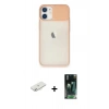 MARSİLYAN™- iPhone 11 Kılıf Vadi Çizgi - Şeffaf 360 Full Body Arka Koruyucu + Renkli Kamera Lens Koruma Cam - SI