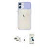 MARSİLYAN™- iPhone 11 Kılıf Vadi Çizgi - Şeffaf Pasifik Cam Ekran Koruyucu + Pers Alüminyum Kamera Lens - GD