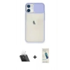 MARSİLYAN™- iPhone 11 Kılıf Vadi Çizgi - Şeffaf Pasifik Cam Ekran Koruyucu + Kamera Lens Koruma Cam - SF