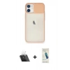 MARSİLYAN™- iPhone 11 Kılıf Vadi Çizgi - Şeffaf Pasifik Cam Ekran Koruyucu + Kamera Lens Koruma Cam - SF