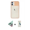 MARSİLYAN™- iPhone 11 Kılıf Vadi Çizgi - Şeffaf Pasifik Cam Ekran Koruyucu + Raze Metal Kamera Lens - KI