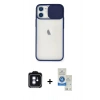 MARSİLYAN™- iPhone 11 Kılıf Vadi Çizgi - Şeffaf Royal Nano Ekran Koruyucu + PVD Metal Kamera Lens - MI