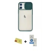MARSİLYAN™- iPhone 11 Kılıf Vadi Çizgi - Şeffaf Royal Nano Ekran Koruyucu + Rainbow Kamera Lens Koruma Cam - KI