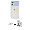 MARSİLYAN™- iPhone 11 Kılıf Vadi Çizgi - Şeffaf Royal Nano Ekran Koruyucu + Renkli Kamera Lens Koruma Cam - SI