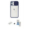 MARSİLYAN™- iPhone 11 Kılıf Vadi Çizgi - Şeffaf Royal Nano Ekran Koruyucu + Renkli Kamera Lens Koruma Cam - SI