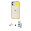MARSİLYAN™- iPhone 11 Kılıf Vadi Çizgi - Şeffaf Royal Nano Ekran Koruyucu + Renkli Kamera Lens Koruma Cam - SI