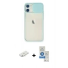 MARSİLYAN™- iPhone 11 Kılıf Vadi Çizgi - Şeffaf Royal Nano Ekran Koruyucu + Renkli Kamera Lens Koruma Cam - SI