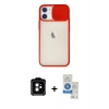 MARSİLYAN™- iPhone 11 Kılıf Vadi Çizgi - Şeffaf Royal Nano Ekran Koruyucu + PVD Metal Kamera Lens - TU