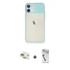MARSİLYAN™- iPhone 11 Kılıf Vadi Çizgi - Şeffaf Uv Polymer Nano Ekran Koruyucu + Gold Pers Alüminyum Kamera Lens