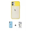 MARSİLYAN™- iPhone 11 Kılıf Vadi Çizgi - Şeffaf Uv Polymer Nano Ekran Koruyucu + Neon Fosforlu Kamera Lens - TU