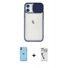 MARSİLYAN™- iPhone 11 Kılıf Vadi Çizgi - Şeffaf Uv Polymer Nano Ekran Koruyucu + Neon Fosforlu Kamera Lens - TU