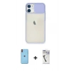 MARSİLYAN™- iPhone 11 Kılıf Vadi Çizgi - Şeffaf Uv Polymer Nano Ekran Koruyucu + Neon Fosforlu Kamera Lens - TU