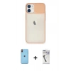 MARSİLYAN™- iPhone 11 Kılıf Vadi Çizgi - Şeffaf Uv Polymer Nano Ekran Koruyucu + Neon Fosforlu Kamera Lens - TU
