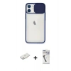 MARSİLYAN™- iPhone 11 Kılıf Vadi Çizgi - Şeffaf Uv Polymer Nano Ekran Koruyucu + Renkli Kamera Lens Koruma Cam - PE