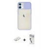MARSİLYAN™- iPhone 11 Kılıf Vadi Çizgi - Şeffaf Uv Polymer Nano Ekran Koruyucu + Renkli Kamera Lens Koruma Cam - PE