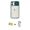 MARSİLYAN™- iPhone 11 Kılıf Vadi Çizgi - Şeffaf Uv Polymer Nano Ekran Koruyucu + Rainbow Kamera Lens Koruma Cam - KI