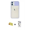 MARSİLYAN™- iPhone 11 Kılıf Vadi Çizgi - Şeffaf Uv Polymer Nano Ekran Koruyucu + Rainbow Kamera Lens Koruma Cam - KI