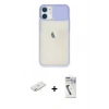 MARSİLYAN™- iPhone 11 Kılıf Vadi Çizgi - Şeffaf Uv Polymer Nano Ekran Koruyucu + Renkli Kamera Lens Koruma Cam - SI