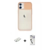 MARSİLYAN™- iPhone 11 Kılıf Vadi Çizgi - Şeffaf Uv Polymer Nano Ekran Koruyucu + Renkli Kamera Lens Koruma Cam - SI